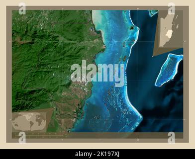 Stann Creek, district of Belize. High resolution satellite map Stock ...