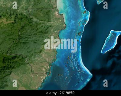 Stann Creek, district of Belize. Low resolution satellite map ...