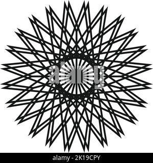 an Abstract black geometric patterns on white background. Islamic motifs Stock Photo