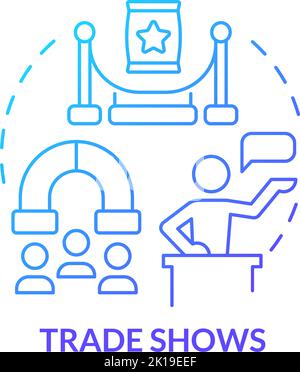 Trade shows blue gradient concept icon Stock Vector