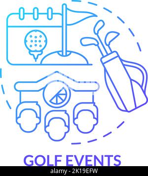 Golf events blue gradient concept icon Stock Vector