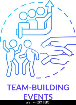 Team building events blue gradient concept icon Stock Vector