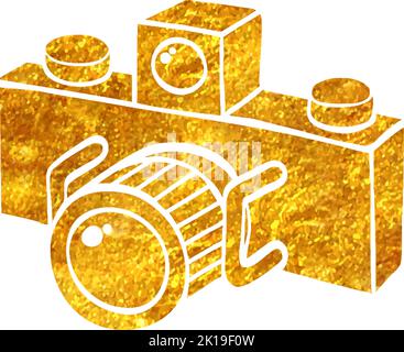 Panorama camera icon in gold glitter texture. Sparkle luxury style ...