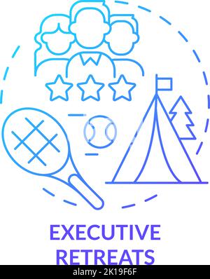 Executive retreats blue gradient concept icon Stock Vector