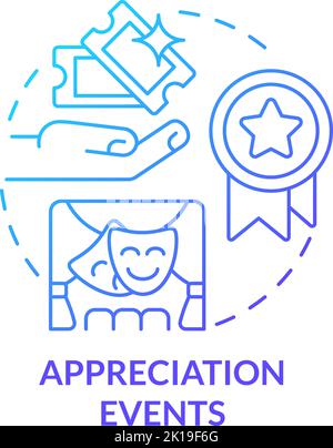 Appreciation events blue gradient concept icon Stock Vector