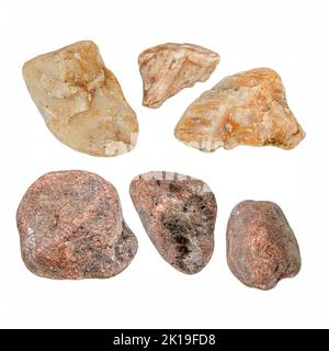 Macro – Building stone collection  isolated on white background, (high resolution) Stock Photo