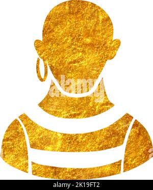 Hand drawn pirate icones in gold foil texture vector illustration Stock Vector