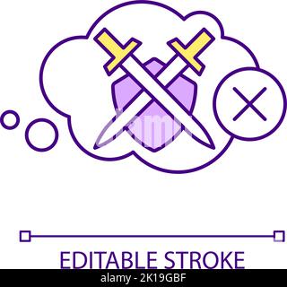 Avoid fighting in relationship RGB color icon Stock Vector
