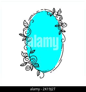 Color vector illustration. Floral design. Elements of flowers, twigs and leaves to decorate corners, borders, frames. Objects are hand-drawn and isola Stock Photo