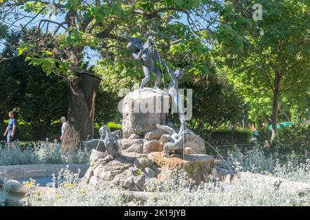 Bratislava, Slovakia - May 31, 2022:  The Duck's Fountain. Stock Photo