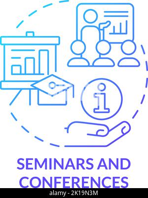 Seminars and conferences blue gradient concept icon Stock Vector