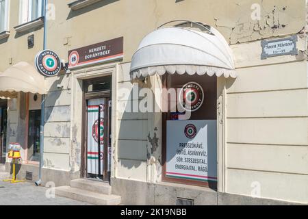 Szombathely, Hungary - June 1, 2022: Nemzeti Dohanybolt (Hungarian for national tobacco store). State-owned store responsible for all legal sales of t Stock Photo