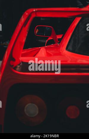 A back view shot of a Red Ferrari F40 Screen saver, for wallpaper Stock Photo