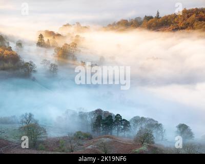 Great Langdale On A Misty Morning Stock Photo - Alamy