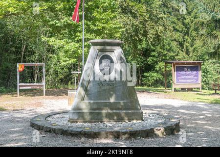 Trdkova, Slovenia - June 1, 2022: Tripoint, trijunction, triple point ...