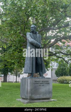 Maribor, Slovenia - June 2, 2022: Statue of Slovene military officer Rudolf Maister. Stock Photo