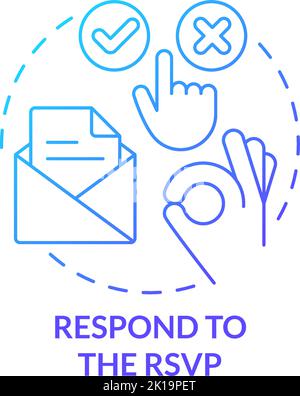 Respond to RSVP blue gradient concept icon Stock Vector