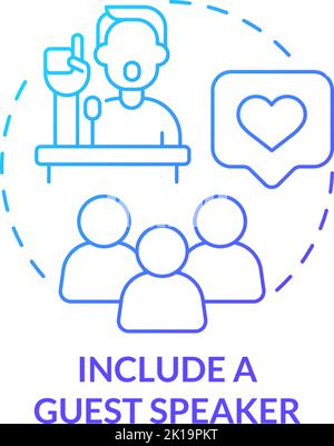 Include guest speaker blue gradient concept icon Stock Vector