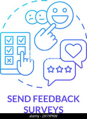 Send feedback surveys blue gradient concept icon Stock Vector
