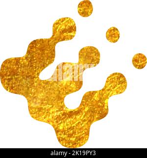 Hand drawn Printing raster dots icon in gold foil texture vector illustration Stock Vector
