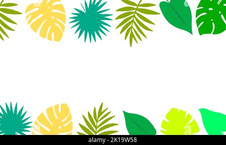 leaves border frame background design Stock Vector