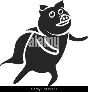 Hand drawn icon pig. Vector illustration. Stock Vector