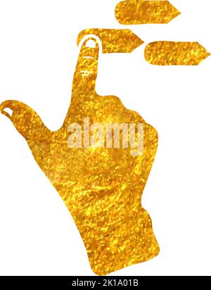 Finger gesture icon in gold glitter texture. Sparkle luxury style ...
