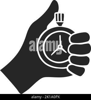 Hand drawn hand holding stopwatch vector illustration Stock Vector
