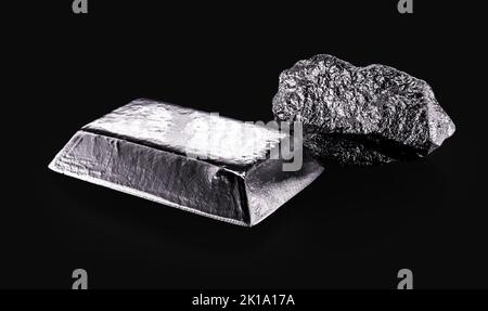 Rhodium is a chemical element of the platinum family, great resistance to acids and corrosive substances, used in jewelry, the most expensive metal in Stock Photo