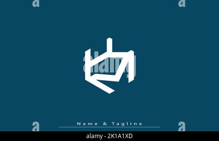 Alphabet letters Initials Monogram logo KM , MK Stock Vector