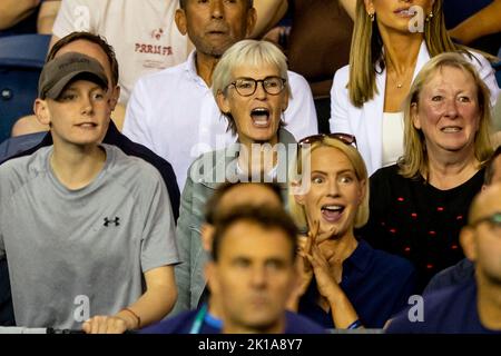 Glasgow, UK. 16th Sep, 2022. GLASGOW, SCOTLAND - SEPTEMBER 16: Judy Murray during the Davis Cup by Rakuten Group Stage 2022 Glasgow match between Great Britain and the Netherlands at Emirates Arena on September 16, 2022 in Glasgow, Scotland. Credit: BSR Agency/Alamy Live News