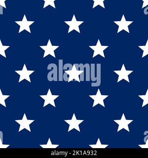 Starry sky seamless pattern. American patriotic backgrounds. Independence day geometric prints. True USA flag colors perfect for election invitations. Stock Vector
