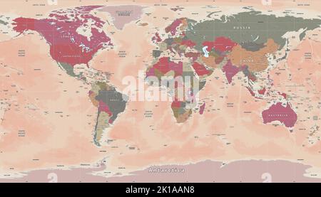 World political vector detailed map Stock Vector Image & Art - Alamy
