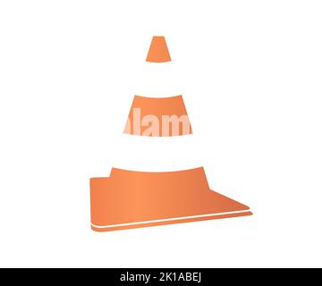 Orange safety cone, Traffic cone, equipment for safety, road logo design. Orange cone, cone, clipart, template, abstract, background, concept. Stock Vector