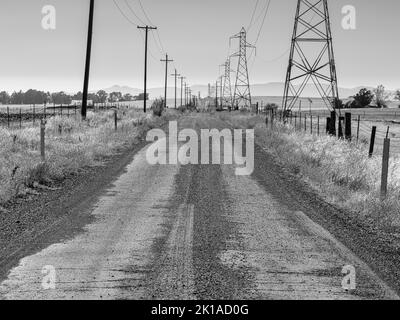 Gritty single track country farm-road in rural California Stock Photo