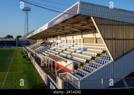 A general view of the Cyril Knowles Stand during the Sky Bet League 2 match between Hartlepool United and Crewe Alexandra at Victoria Park, Hartlepool on Tuesday 13th September 2022. (Credit: Mark Fletcher | MI News) Credit: MI News & Sport /Alamy Live News Stock Photo