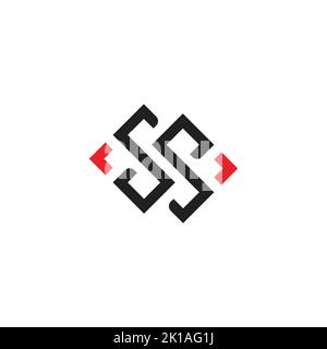 letter ds square arrows geometric linear logo vector Stock Vector