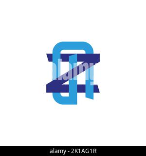 letter zo simple blue linked simple logo vector Stock Vector