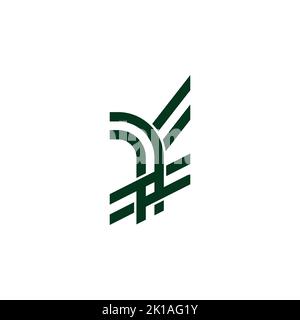 letter yf abstract geometric line simple logo vector Stock Vector