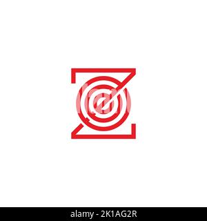 letter zo stripes linked linear logo vector Stock Vector