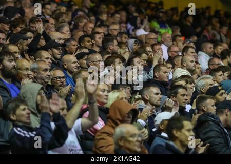 Fulham fans hold a minutes applause for the late HRH Queen Elizabeth II during the Premier League match Nottingham Forest vs Fulham at City Ground, Nottingham, United Kingdom, 16th September 2022  (Photo by Gareth Evans/News Images) Stock Photo