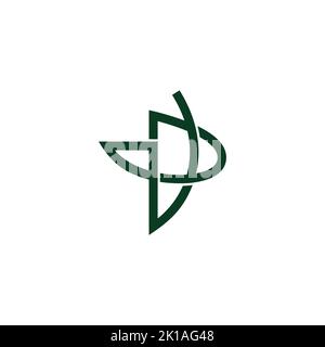 letter vd abstract linear overlap logo vector Stock Vector