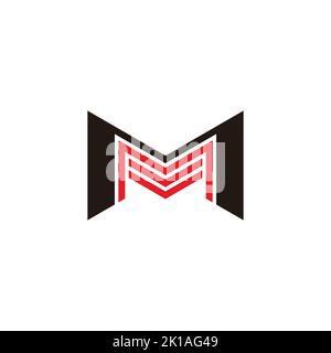 letter mm stripes colorful geometric logo vector Stock Vector