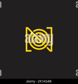 letter n target dart symbol logo vector Stock Vector