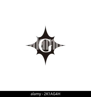 letter g shine explosion symbol logo vector Stock Vector