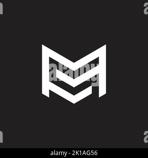 letter ms geometric negative space logo vector Stock Vector