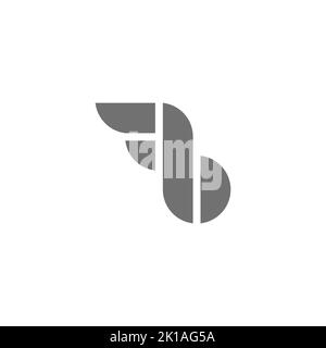 letter b circle curves geometric wings logo vector Stock Vector