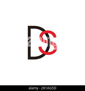 letter ds colorful linked overlap logo vector Stock Vector