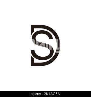 letter ds geometric line simple logo vector Stock Vector