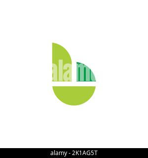 letter b circle chart finance logo vector Stock Vector